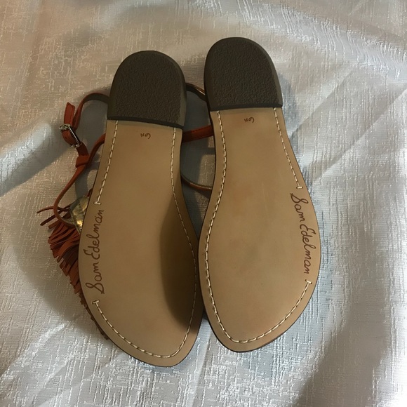 Sam Edelman Orange suede sandals sz 6.5 NBW - Picture 8 of 8